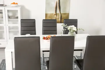 Cibus Spisegruppe med 6 Stoler - Hvit/Svart - Møbler - Bord - Spisegrupper
