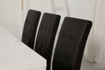 Cibus Spisegruppe med 6 Viktor Stoler - Hvit/Svart PU - Møbler - Bord - Spisegrupper