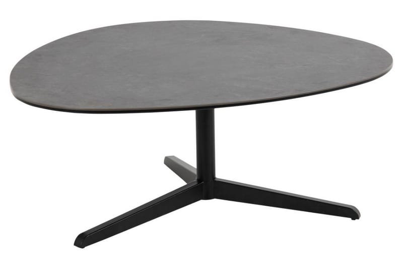 Cimino Ovalt Sofabord 100 cm i Keramikk med Understell i Metall, Mørkegrå