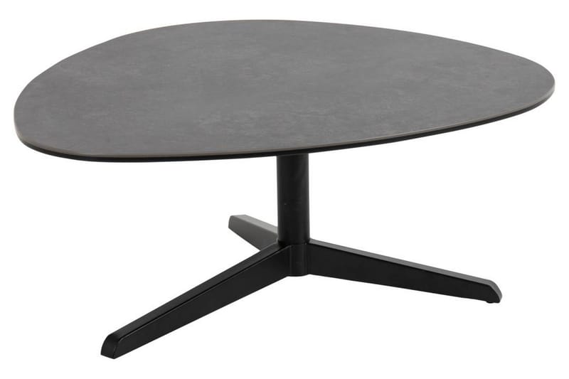Cimino Ovalt Sofabord 84 cm i Keramikk med Understell i Metall, Mørkegrå