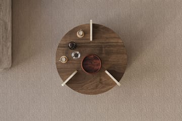 Cindral sofabord 70 cm rundt - Valnøtt og Travertin - Møbler - Bord - Sofabord