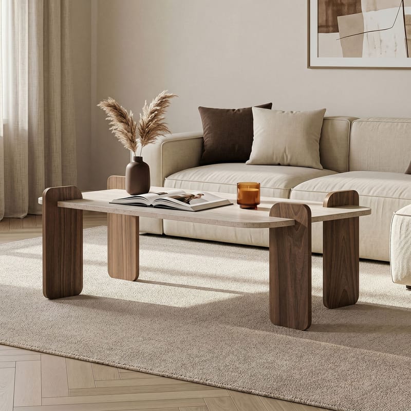 Coffee Table Nordure Travertin Valnöt - Møbler - Bord - Sofabord