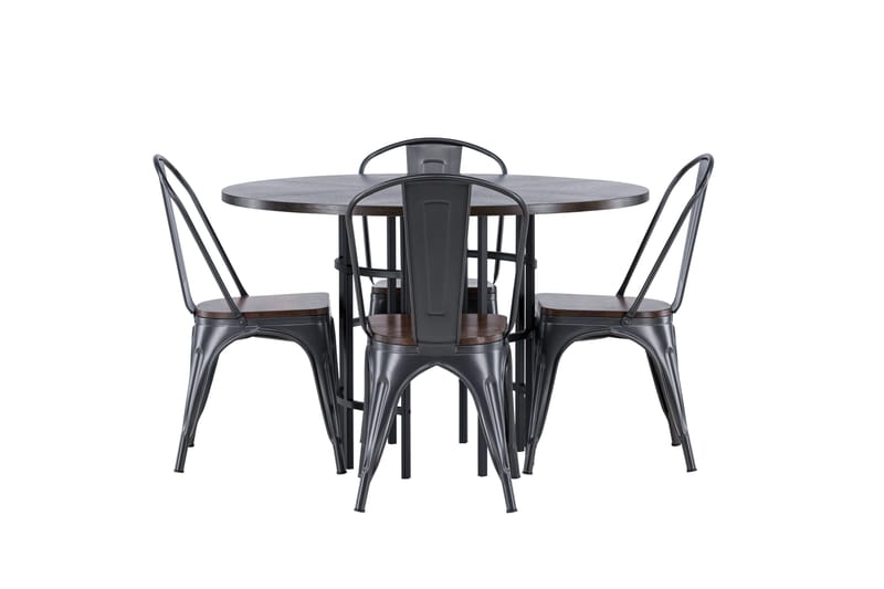 Copenhagen Matgruppe 115 cm Rund med 4 Tempe stoler, Mocca