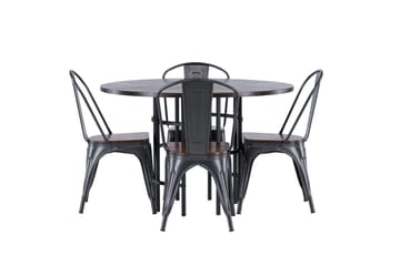 Copenhagen Matgruppe 115 cm Rund med 4 Tempe stoler