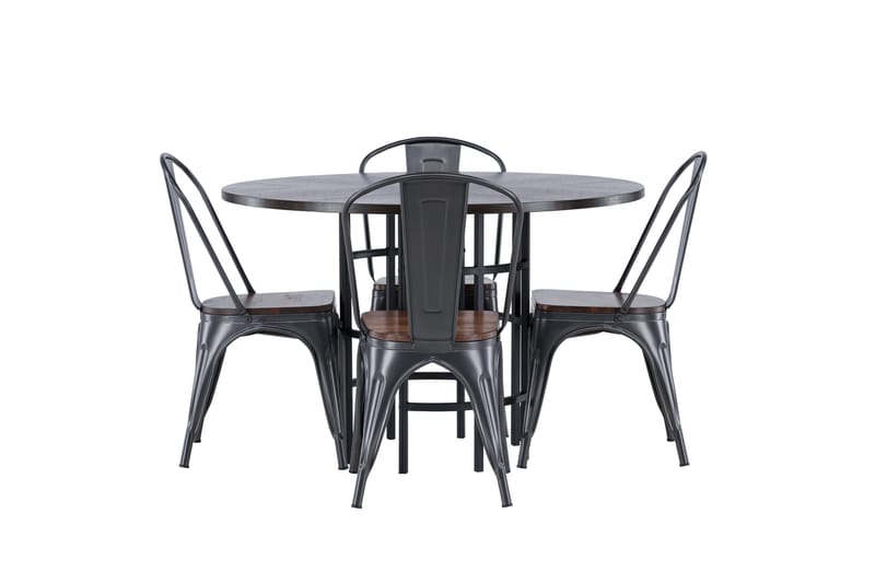 Copenhagen Matgruppe 115 cm Rund med 4 Tempe stoler - Mocca - Møbler - Bord - Spisegrupper