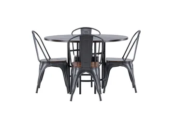 Copenhagen Matgruppe 115 cm Rund med 4 Tempe stoler - Mocca - Møbler - Bord - Spisegrupper