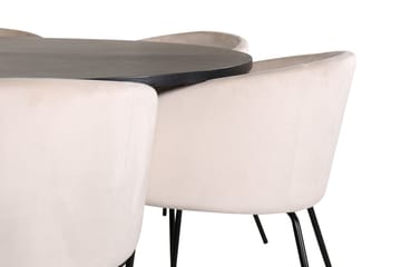 Copenhagen Matgruppe 140 cm Rund med 6 Berit stoler - Beige - Møbler - Bord - Spisegrupper