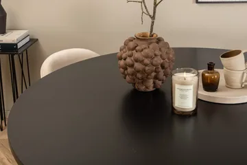 Copenhagen Rund Spisegruppe 140 cm med 4 Velvet Spisestoler - svart og beige - Møbler - Bord - Spisegrupper
