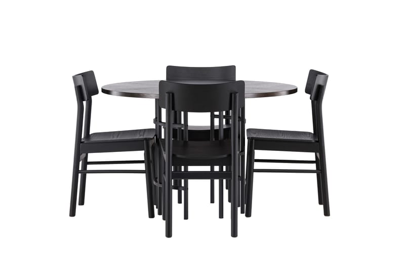 Copenhagen Spisegruppe + 4 stoler, Svart/Mokka