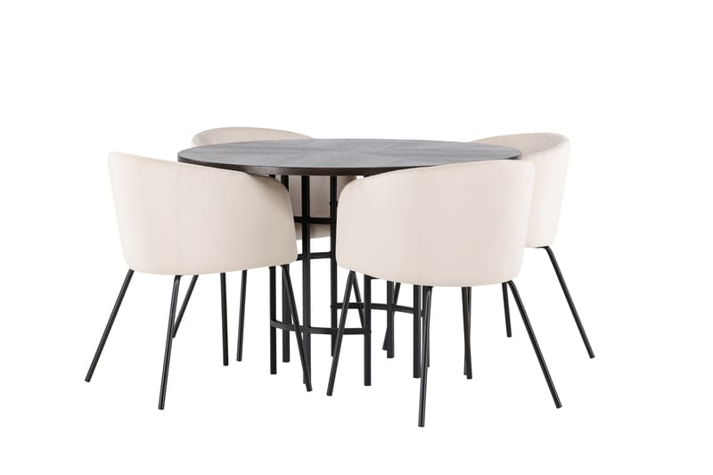 Copenhagen spisegruppe 115 cm rund med 4 Berit stoler - Beige - Møbler - Bord - Spisegrupper
