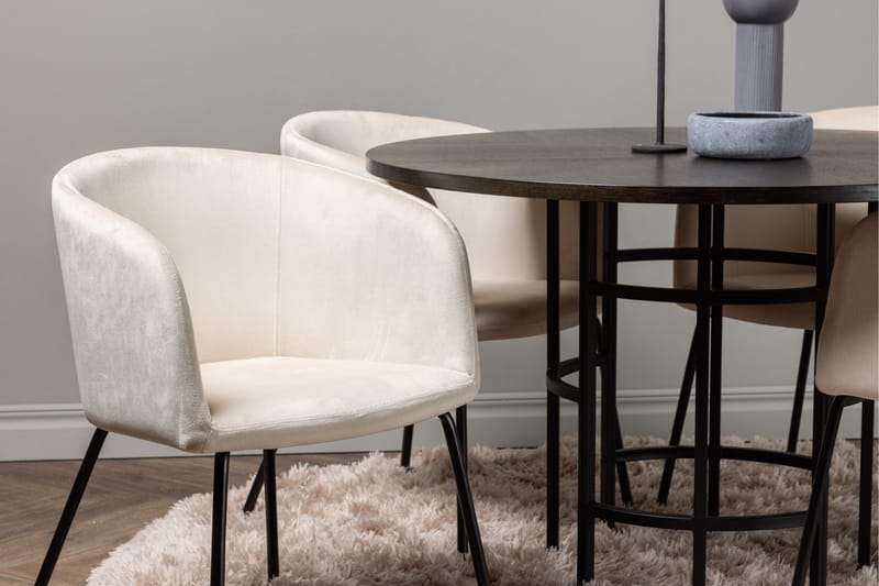 Copenhagen spisegruppe 115 cm rund med 4 Berit stoler - Beige - Møbler - Bord - Spisegrupper