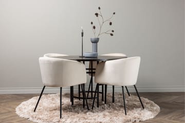 Copenhagen spisegruppe 115 cm rund med 4 Berit stoler - Beige - Møbler - Bord - Spisegrupper