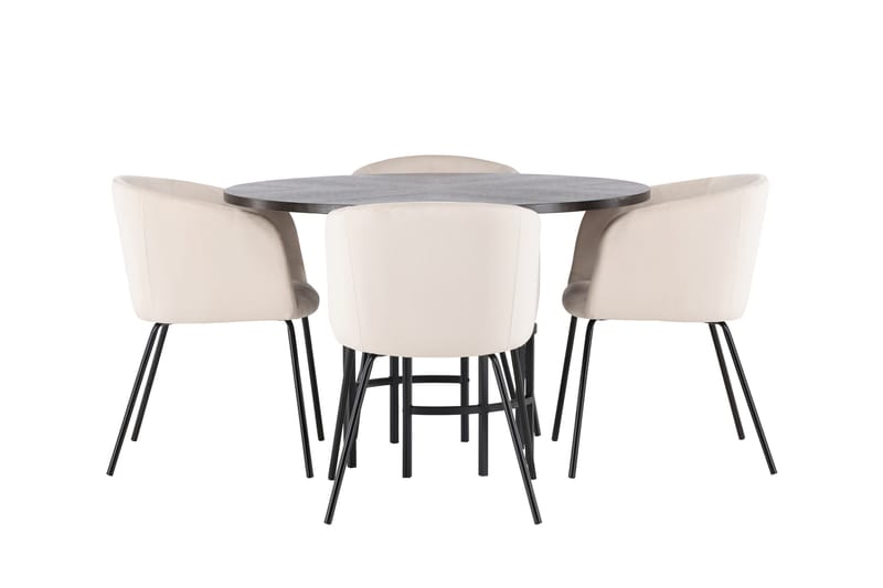 Copenhagen spisegruppe 115 cm rund med 4 Berit stoler - Beige - Møbler - Bord - Spisegrupper