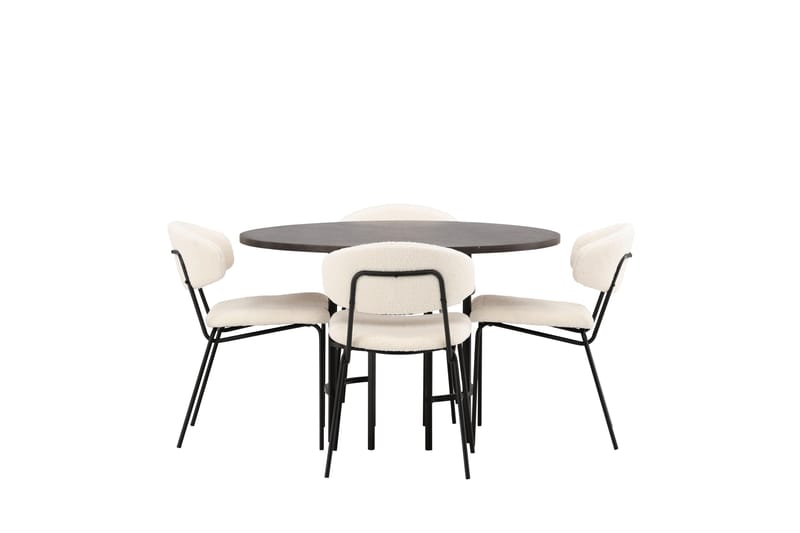 Copenhagen Spisegruppe 115 cm Rund med 4 Chico Stoler - Sort - Møbler - Bord - Spisegrupper
