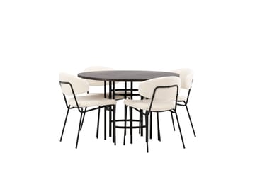 Copenhagen Spisegruppe 115 cm Rund med 4 Chico Stoler - Sort - Møbler - Bord - Spisegrupper