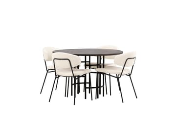 Copenhagen spisegruppe 115 cm rund med 4 Chico stoler - Svart - Møbler - Bord - Spisegrupper