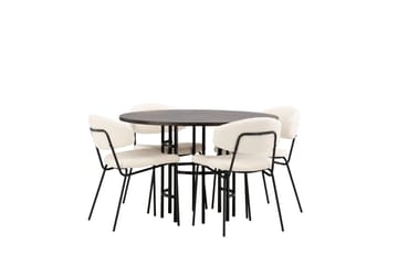 Copenhagen spisegruppe 115 cm rund med 4 Chico stoler - Svart - Møbler - Bord - Spisegrupper