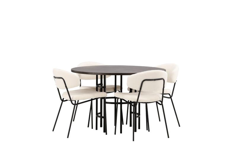 Copenhagen spisegruppe 115 cm rund med 4 Chico stoler - Svart - Møbler - Bord - Spisegrupper
