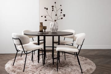 Copenhagen spisegruppe 115 cm rund med 4 Chico stoler - Svart - Møbler - Bord - Spisegrupper