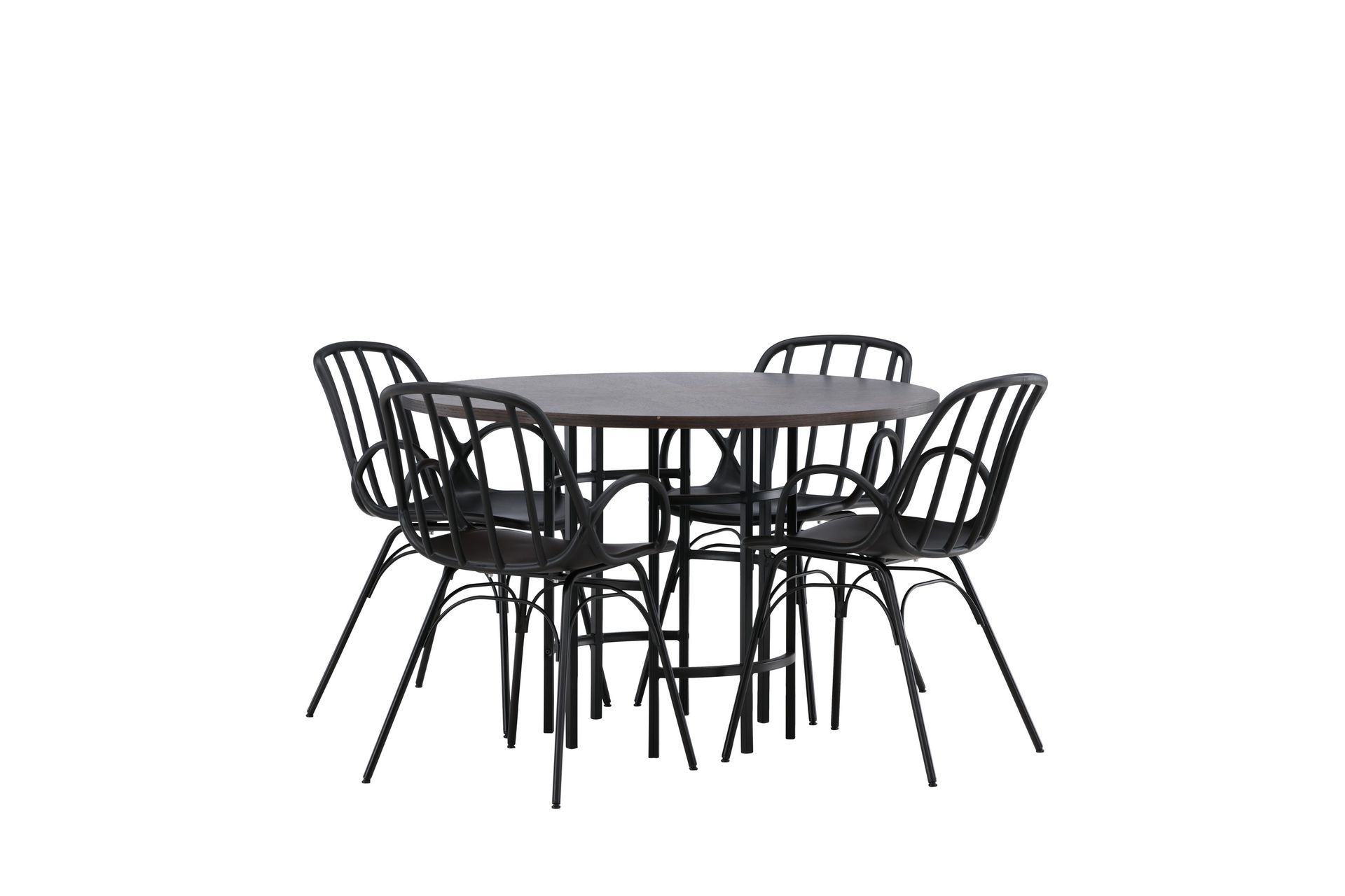 Copenhagen Spisegruppe 115 cm Rund med 4 Dyrön Stoler - Sort - Møbler - Bord - Spisegrupper