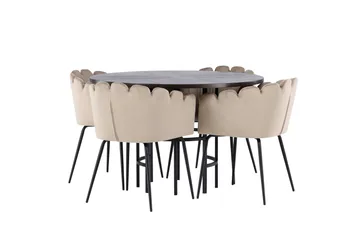 Copenhagen Spisegruppe 115 cm Rund med 4 Limhamn Stoler - Beige - Møbler - Bord - Spisegrupper