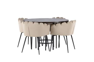 Copenhagen Spisegruppe 115 cm Rund med 4 Limhamn Stoler - Beige - Møbler - Bord - Spisegrupper