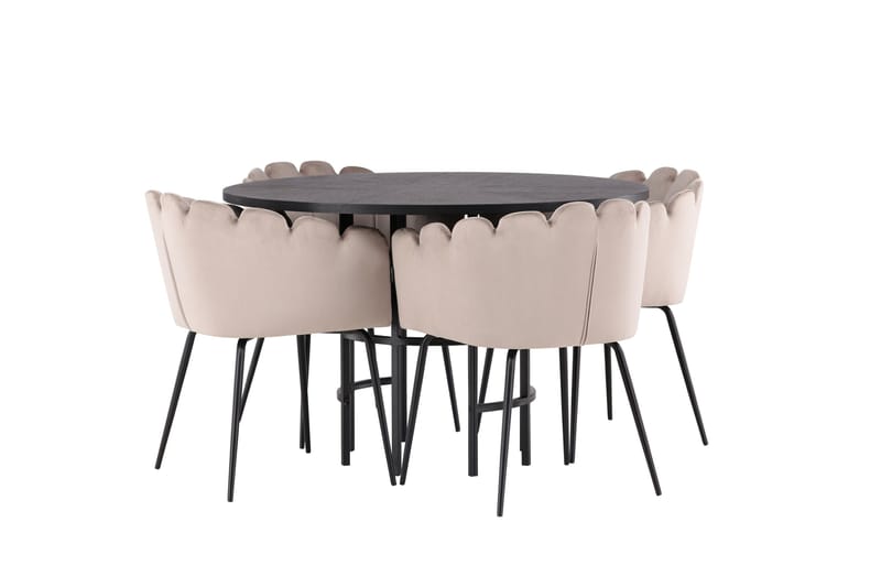 Copenhagen Spisegruppe 115 cm Rund med 4 Limhamn Stoler - Beige - Møbler - Bord - Spisegrupper