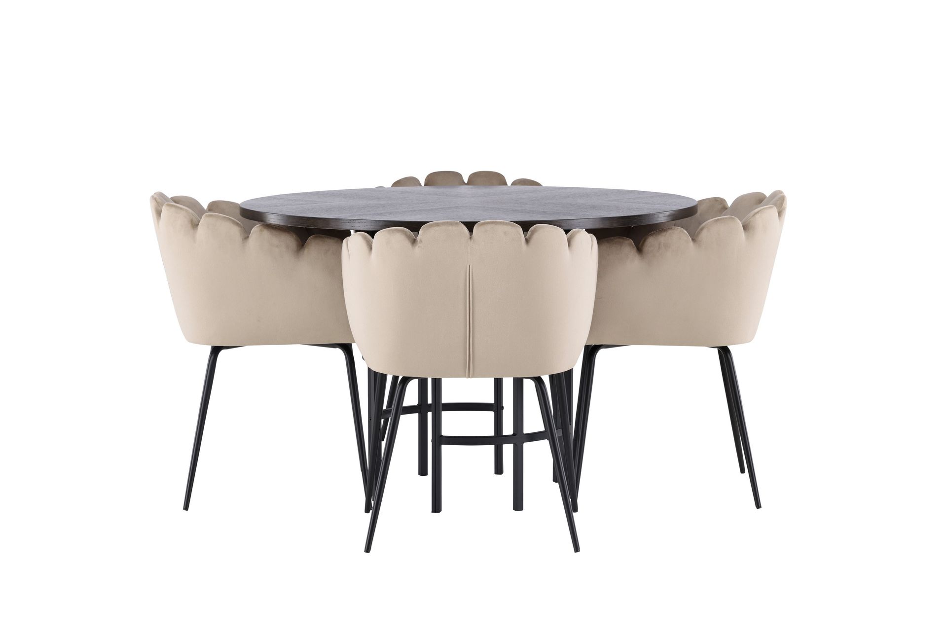 Copenhagen Spisegruppe 115 cm Rund med 4 Limhamn Stoler - Beige - Møbler - Bord - Spisegrupper