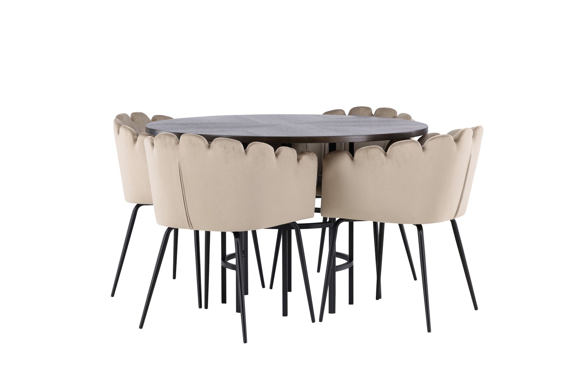 Copenhagen Spisegruppe 115 cm Rund med 4 Limhamn Stoler - Beige - Møbler - Bord - Spisegrupper