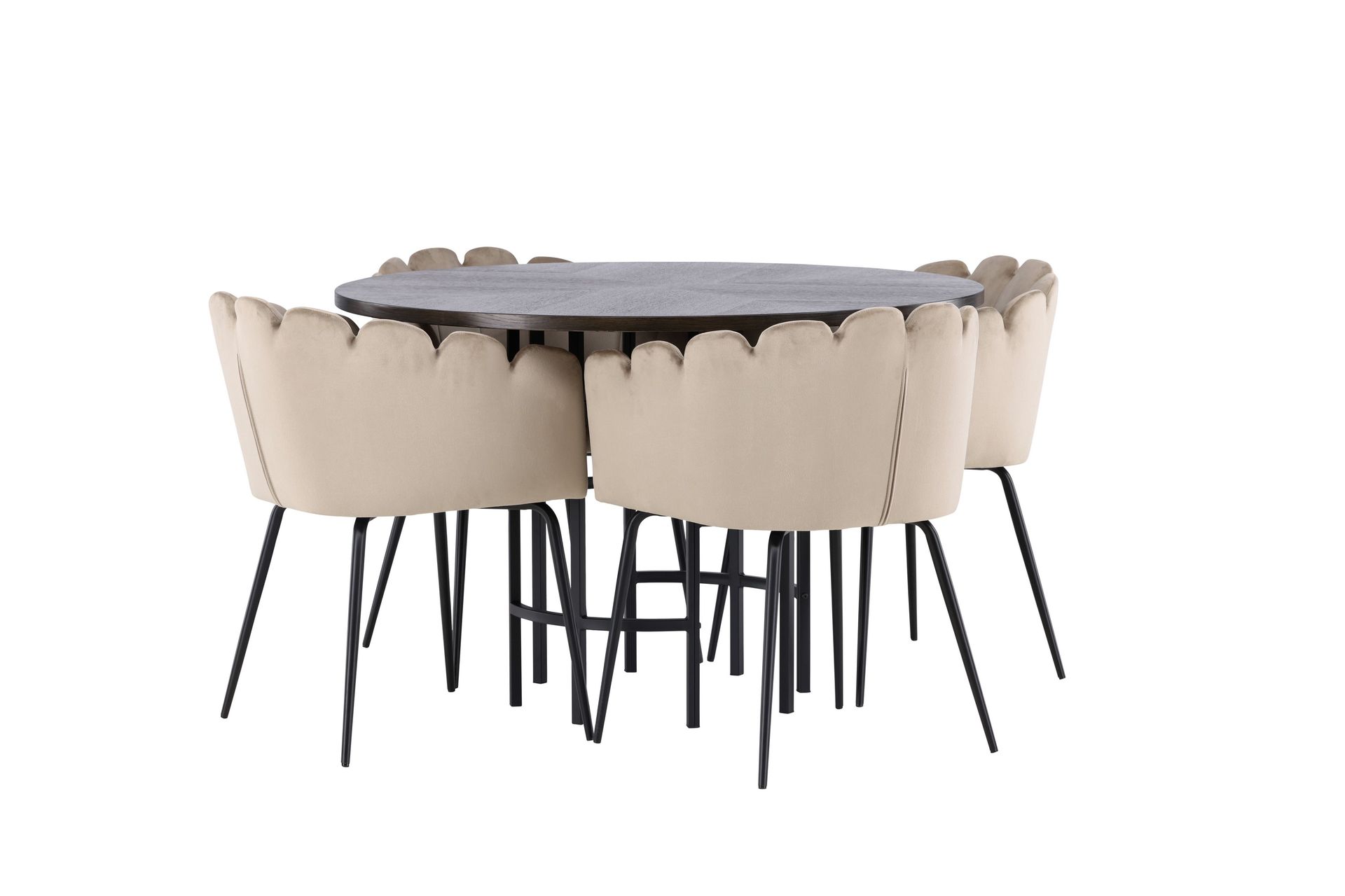 Copenhagen Spisegruppe 115 cm Rund med 4 Limhamn Stoler - Beige - Møbler - Bord - Spisegrupper