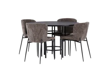 Copenhagen Spisegruppe 115 cm Rund med 4 Modesto Stoler - Beige - Møbler - Bord - Spisegrupper