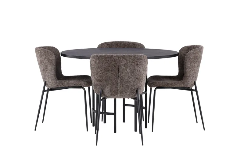 Copenhagen Spisegruppe 115 cm Rund med 4 Modesto Stoler - Beige - Møbler - Bord - Spisegrupper