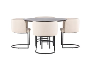 Copenhagen spisegruppe 115 cm rund med 4 Simrishman stoler - Beige - Møbler - Bord - Spisegrupper