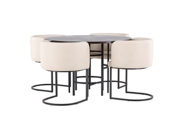 Copenhagen spisegruppe 115 cm rund med 4 Simrishman stoler - Beige - Møbler - Bord - Spisegrupper
