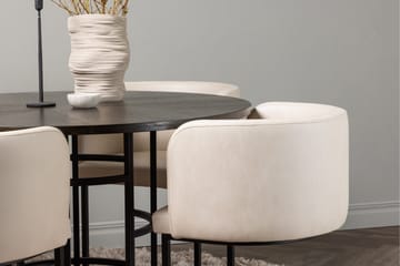 Copenhagen spisegruppe 115 cm rund med 4 Simrishman stoler - Beige - Møbler - Bord - Spisegrupper