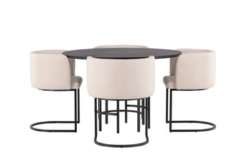 Copenhagen Spisegruppe 115 cm Rund med 4 Simrishman Stoler - Beige - Møbler - Bord - Spisegrupper