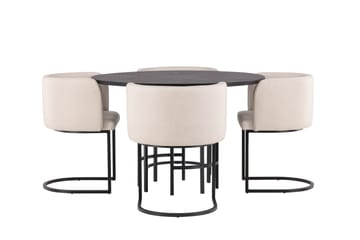 Copenhagen Spisegruppe 115 cm Rund med 4 Simrishman Stoler - Beige - Møbler - Bord - Spisegrupper