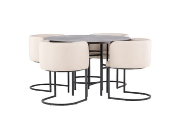 Copenhagen spisegruppe 115 cm rund med 4 Simrishman stoler - Beige - Møbler - Bord - Spisegrupper