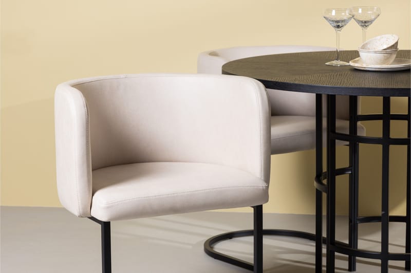 Copenhagen Spisegruppe 115 cm Rund med 4 Simrishman Stoler - Beige - Møbler - Bord - Spisegrupper