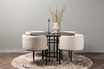 Copenhagen spisegruppe 115 cm rund med 4 Simrishman stoler - Beige - Møbler - Bord - Spisegrupper