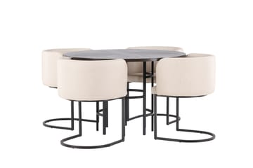 Copenhagen spisegruppe 115 cm rund med 4 Simrishman stoler - Beige - Møbler - Bord - Spisegrupper