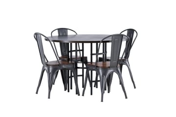 Copenhagen spisegruppe 115 cm rund med 4 Tempe stoler - Mokka - Møbler - Bord - Spisegrupper