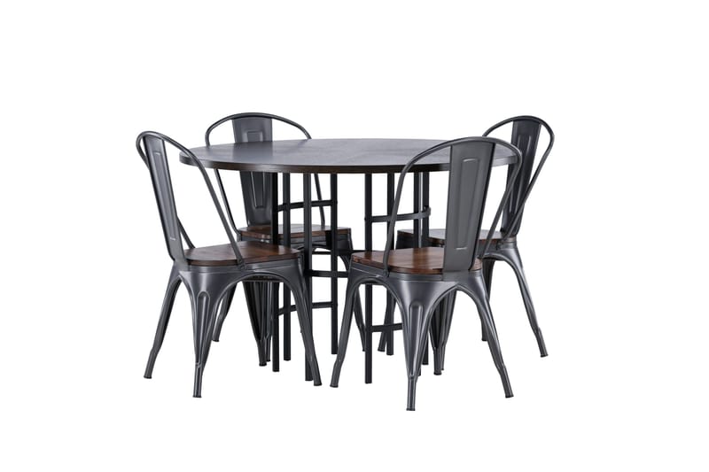 Copenhagen spisegruppe 115 cm rund med 4 Tempe stoler - Mokka - Møbler - Bord - Spisegrupper