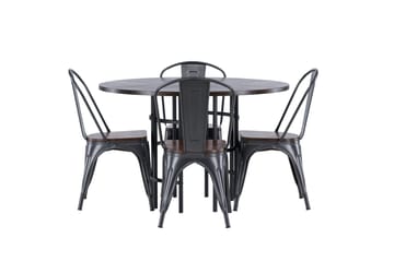Copenhagen spisegruppe 115 cm rund med 4 Tempe stoler - Mokka - Møbler - Bord - Spisegrupper