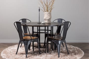 Copenhagen spisegruppe 115 cm rund med 4 Tempe stoler - Mokka - Møbler - Bord - Spisegrupper