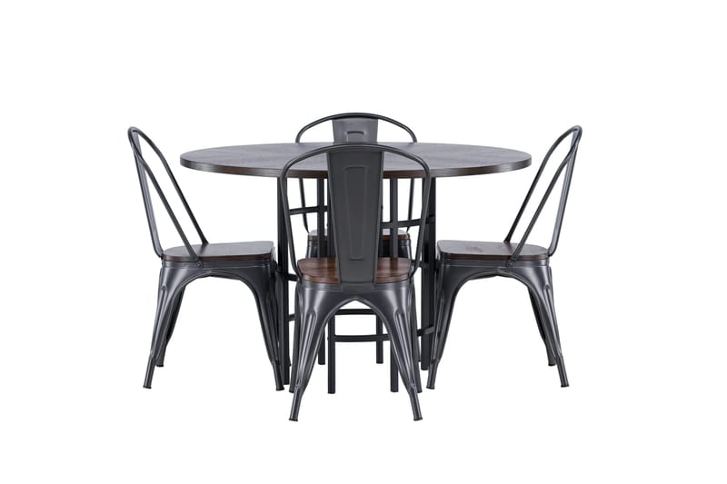 Copenhagen spisegruppe 115 cm rund med 4 Tempe stoler - Mokka - Møbler - Bord - Spisegrupper