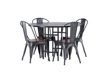 Copenhagen spisegruppe 115 cm rund med 4 Tempe stoler - Mokka - Møbler - Bord - Spisegrupper