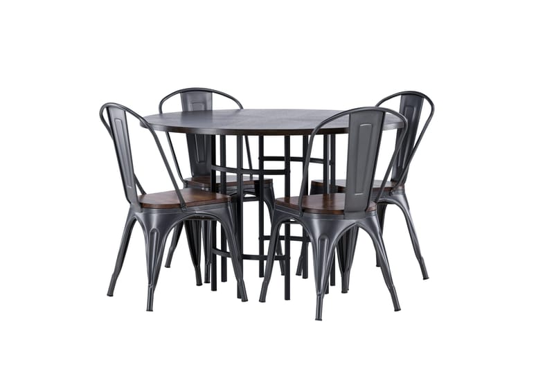 Copenhagen spisegruppe 115 cm rund med 4 Tempe stoler - Mokka - Møbler - Bord - Spisegrupper