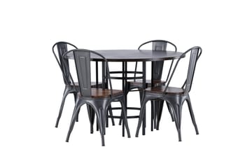 Copenhagen spisegruppe 115 cm rund med 4 Tempe stoler - Mokka - Møbler - Bord - Spisegrupper