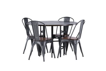 Copenhagen spisegruppe 115 cm rund med 4 Tempe stoler - Mokka - Møbler - Bord - Spisegrupper